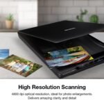 Epson Perfection V39 II - Flat Color Photo and Document Scanner with Optical Resolution of 4800 DPI, Cloud Scanning, USB Power and Removable High Height Cover - Imagen 3