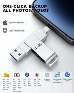 iDiskk 64GB Photo Stick MFi Certified External Memory for iPhone, iPad, Mac and PC - Imagen 3