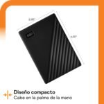 WD 5TB My Passport Portable HDD USB 3.0 with Device Management, Backup and Password Protection Software Works with PC, Xbox and Playstation, Black - Imagen 4