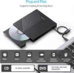 External CD DVD Player, USB 3.0 and Type-C CD/DVD +/-RW Drive, Plug&Play External CD DVD Burner for PC, Laptop, Desktop, iMac, MacBook Pro/Air, Windows 11/10/8/7/XP/Vista, Linux, Mac OS - Imagen 5