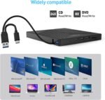External CD DVD Player, USB 3.0 and Type-C CD/DVD +/-RW Drive, Plug&Play External CD DVD Burner for PC, Laptop, Desktop, iMac, MacBook Pro/Air, Windows 11/10/8/7/XP/Vista, Linux, Mac OS - Imagen 6