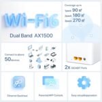 Tenda AX1500 Mesh WiFi 6 System Nova MX3 - Covers up to 3500 Square Feet - Whole Home WiFi 6 Mesh System - Gigabit Mesh Router for 80 Devices - Dual Band Mesh Network - Imagen 3