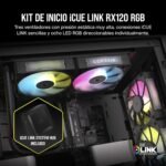 Corsair iCUE Link RX120 120mm RGB PWM Fans with iCUE Link System Hub - Magnetic Dome Bearing - Triple Pack - Black - Image 3