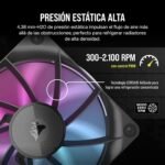 Corsair iCUE Link RX120 120mm RGB PWM Fans with iCUE Link System Hub - Magnetic Dome Bearing - Triple Pack - Black - Image 5