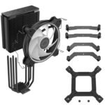 Cooler Master Hyper 212 Halo Black CPU Air Cooler, 120 Halo² PWM Fan, Dual Loop ARGB, Aluminum Top Cover, 4 Copper Heat Pipes, 154mm High, Brackets - Imagen 14