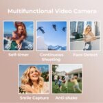 Camcorder Video Camera 1080P, 48MP Digital Zoom 18X with 270° 3.0" Rotating Screen, Vlogging Youtube Camera with 32GB Card & Battery - Imagen 7