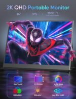 Portable Monitor 14 Inch 2K USB C HDMI Gaming Monitor, Ultra-Thin IPS Display with Smart Cover and Speakers, 2160x1440P Screen for Laptop, HDR Plug & Play, External Monitor for PC - Image 3