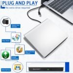 External CD DVD Drive USB 3.0 Portable CD DVD +/-RW CD Burner DVD ROM CD DVD Player for Laptop, MacBook, PC, Windows, Linux, Mac OS (White) - Imagen 4