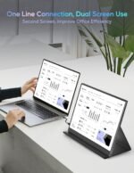 Portable Monitor 14 Inch 2K USB C HDMI Gaming Monitor, Ultra-Thin IPS Display with Smart Cover and Speakers, 2160x1440P Screen for Laptop, HDR Plug & Play, External Monitor for PC - Image 5