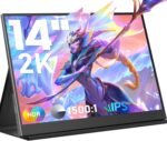 Portable Monitor 14 Inch 2K USB C HDMI Gaming Monitor, Ultra-Thin IPS Display with Smart Cover and Speakers, 2160x1440P Screen for Laptop, HDR Plug & Play, External Monitor for PC - Image 6