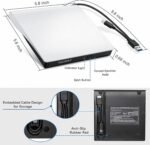 External CD DVD Drive USB 3.0 Portable CD DVD +/-RW CD Burner DVD ROM CD DVD Player for Laptop, MacBook, PC, Windows, Linux, Mac OS (White) - Imagen 7