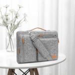 MOSISO Laptop Briefcase 15-15.6 Inches, 360 Protective Laptop Shoulder Bag Compatible with MacBook Pro 16, HP,Dell,Lenovo, Open Side Messenger Bag with 4 Zipper Pockets, Grey - Image 4