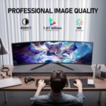 ZZA Monitor WQHD curvado ultra ancho de 34 pulgadas, experiencia de juego inmersiva con frecuencia de actualización de 165 Hz, panel VA y AMD FreeSync Premium | HDR10 | 99% sRGB | 3440 x 1440 - Imagen 7