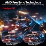 ZZA Monitor WQHD curvado ultra ancho de 34 pulgadas, experiencia de juego inmersiva con frecuencia de actualización de 165 Hz, panel VA y AMD FreeSync Premium | HDR10 | 99% sRGB | 3440 x 1440 - Imagen 9