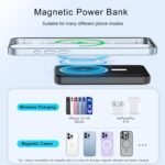 Power Bank for Mag-Safe, 10000mAh External Battery Wireless, PD USB-C Fast Charger, Wireless Magnetic Power Bank Compatible with iPhone 16/15/14/13/12 Series - Imagen 6