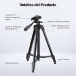 NEEWER VERSION Level Input Tripod for Phone & Camera, Portable Lightweight Metal Travel Stand with Cold Shoe Mobile Phone Holder Compatible with iPhone for Video Recording, TP53 - Image 7