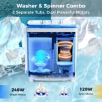 Giantex GX10587US-DK-GX-PF, 18.0 lbs Compact Wash Spinner Combo with Pump Drain, Dual Tub 11 lbs Spin 7 Pounds, Portable Washers for Apartment, RV Dorm College - Image 5