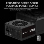 CORSAIR SF850 (2024) ATX Platinum 80 Plus Fully Modular Low Noise Power Supply - ATX 3.0 Compliant - PCIe 5.0 Ready - SFX to ATX Support Included - Black - Imagen 3