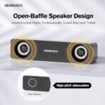 Altavoces compactos para computadora de escritorio – Altavoz estéreo con cable de 10 W con perilla de control de volumen, alimentación USB, entrada de audio de 3.5 mm, barra de sonido para computadora - Imagen 5