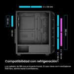 GAMDIAS Aura GC1 Elite ARGB - ATX Mid Tower PC Case, 4 ARGB 120mm Fans, High Flow Mesh Front Panel, Tool-Free Tempered Glass Panel, Black - Image 3