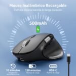 acer Dual Mode Wireless Mouse, Bluetooth Mouse with Side Wheel (BT5.2 + 2.4G), 4800 DPI Rechargeable Wireless Mouse with 6 DPI Levels, Ideal for Office with 8 Buttons, Suitable for Right-Handed - Imagen 5