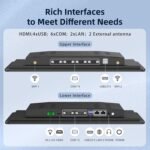 21.5 Inch Integrated Industrial Touch PC,16:9 Capacitive Touch Monitor,All-in-One Computer,Windows OS,4xUSB,HDMI,4xRS232,2xRS485,2xLAN,WiFi,for Kiosks, Factory Automation - Image 5