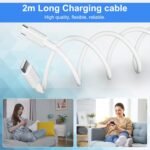 2 Pack 20W USB C Charger for iPhone 16/16 Pro/16 Pro Max/16 Plus/15/15 Pro/15 Pro Max/15 Plus, iPad Power Supply, USBC Adapter Fast Charger with USB Fast Charging Cable - Imagen 5