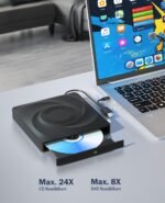External CD/DVD Drive for Laptop, External DVD Drive, DVD Player, Portable CD Reader for Laptop, CD Burner Compatible with PC Windows 11/10//7, Linux, Mac OS - Image 3