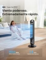 Dreo Silent Tower Fan 23dB, 9.8m Range, 4 Speed Levels, 3 Operating Modes, 8 Hour Timer, 90° Oscillation, Ideal for Bedrooms and Offices, Black - Image 3