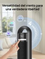 Dreo Silent Tower Fan 23dB, 9.8m Range, 4 Speed Levels, 3 Operating Modes, 8 Hour Timer, 90° Oscillation, Ideal for Bedrooms and Offices, Black - Image 5