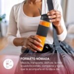 H.Koenig Mini Smoothie Maker Compact 570mL SMOO12 BPA-Free Powerful 300W, Smoothie Blender 2 Portable Bottles, 4 Stainless Steel Blades, Pastel Pink - Image 4