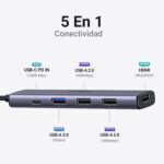 UGREEN Revodok 105 USB C Hub HDMI 4K Type C Adapter 5 in 1 with 100W PD Charging Compatible with MacBook Pro Air M3 M2 M1, iPad, iPhone 17 Pro MAX Air, Galaxy S25 Ultra, Surface - Image 3