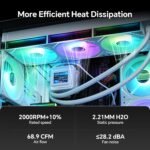 Thermalright TL-M12Q-S X3 120mm PC Case Cooling Fans Daisy Chain 2000RPM High Airflow ARGB Dual Infinity Mirror Lighting for Construction - Imagen 5