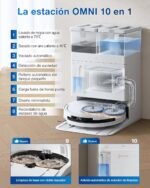 ECOVACS T50 Pro Omni Gen2 Robot Vacuum Cleaner, 15000Pa Enhanced by T30 Pro Omni, Extendable Side Brush and Mop, Auto Adding Cleaning Solution, 75°C Hot Water Wash, White - Image 7