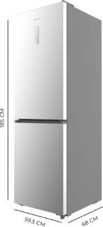 Cecotec Refrigerator Combi 409L Total No Frost Bolero CoolMarket Combi 409 Stainless Steel E. Height 185 cm, MAX INSIDE with VIP Tech, Inverter Plus Compressor, Low Consumption, Variable Temperature - Imagen 3