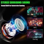 Ozeino Gaming Headset for PS4 PS5 PC Xboxone, Headphones with Microphone, Stereo Bass, Volume Control, RGB LED - Image 3