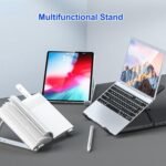 Laptop Stand Kamoon Portable Adjustable Tablet Computer Stand Aluminum Alloy Folding Laptop Stand Compatible MacBook Air Pro, HP More 10-15.6" Laptops & Tablet(Black) - Imagen 6