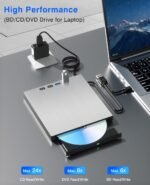 External Blu ray Drive for Laptop, Blu Ray Burner USB 3.0 Type C, CD/BD, Compatible with 100G Bluray/DVD for PC, Compatible with Windows, Linux, Mac OS - Image 4