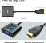 BENFEI HDMI to VGA Adapter 1080P for PC, TV, Laptops and Other HDMI Devices - Black - Image 7