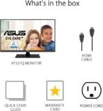 ASUS Eye Care Monitor 31.5" 4K HDR (VP327Q) - UHD (3840 x 2160), 99% sRGB, HDR-10, Adaptive-Sync, Speakers, DisplayPort, HDMI, Flicker Free, Blue Light Filter, Mount - Image 7