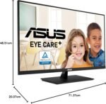 ASUS Eye Care Monitor 31.5" 4K HDR (VP327Q) - UHD (3840 x 2160), 99% sRGB, HDR-10, Adaptive-Sync, Speakers, DisplayPort, HDMI, Flicker Free, Blue Light Filter, Mount - Image 8