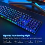 Mechanical Gaming Keyboard, RGB 104 Keys Ultra Slim Rainbow LED Backlit Wired USB Keyboard with Blue Switches, Durable ABS Keycaps/Mechanical Keyboard - Image 3