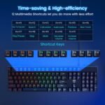 Mechanical Gaming Keyboard, RGB 104 Keys Ultra Slim Rainbow LED Backlit Wired USB Keyboard with Blue Switches, Durable ABS Keycaps/Mechanical Keyboard - Image 5