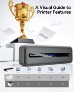 Phomemo M832 Thermal Printer, A4 Portable Printer Compatible with Phone via Bluetooth, Windows and macOS via USB Cable, Inkless Printer for Travel, Work, Home, Grey - Image 3
