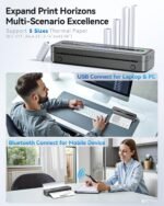 Phomemo M832 Thermal Printer, A4 Portable Printer Compatible with Phone via Bluetooth, Windows and macOS via USB Cable, Inkless Printer for Travel, Work, Home, Grey - Image 4