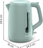 Moulinex Morning Plus 1.7L Cordless Electric Kettle 2400 W Large Capacity Measuring Cup Water Meter Anti-Limescale Filter Rotating Base Includes Infuser, Tea and Infusions, BY2M13 - Imagen 7