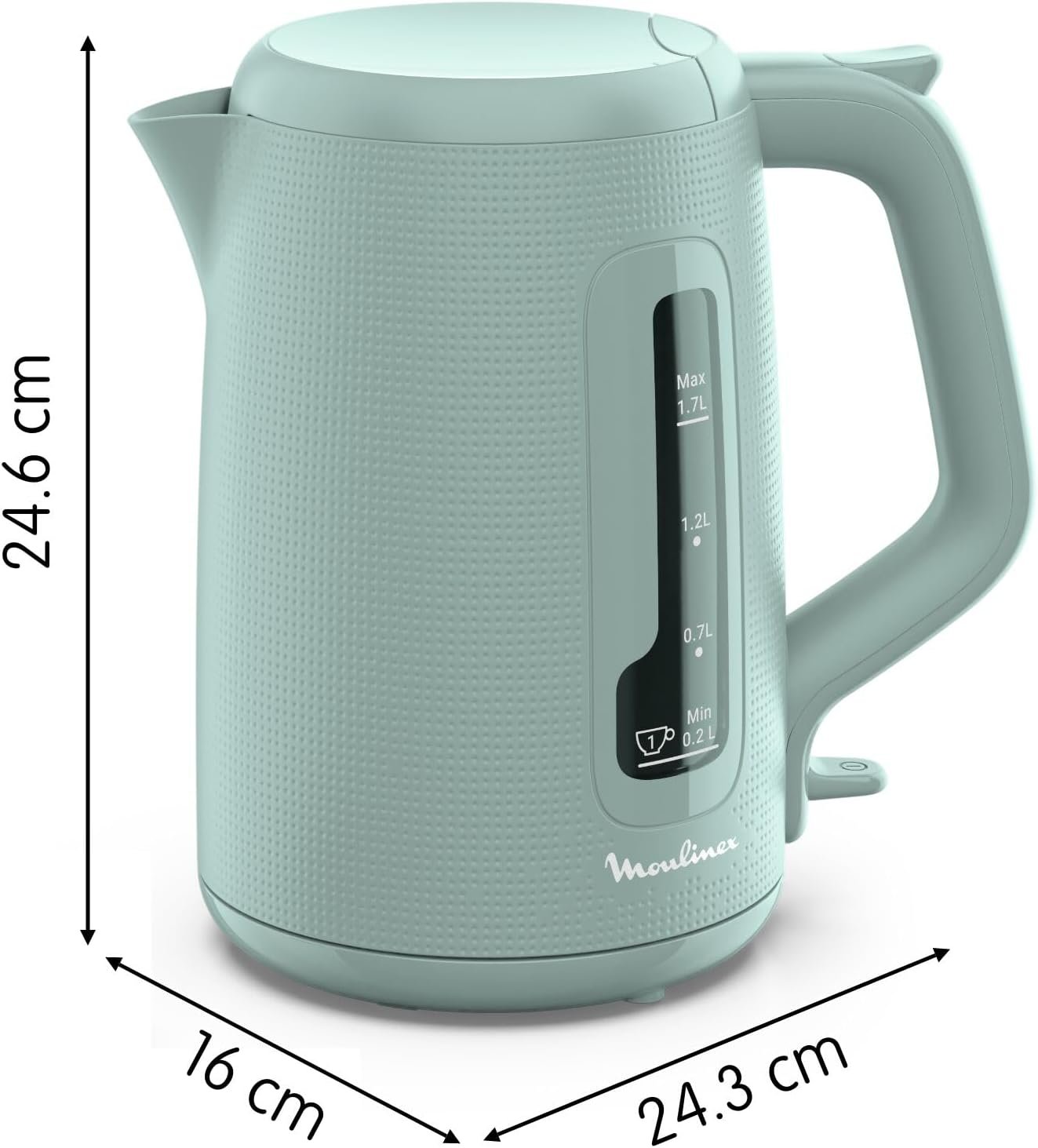 Moulinex Morning Plus 1.7L Cordless Electric Kettle 2400 W Large Capacity Measuring Cup Water Meter Anti-Limescale Filter Rotating Base Includes Infuser, Tea and Infusions, BY2M13 - Imagen 8
