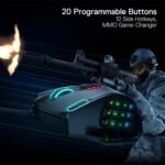 Redragon M908 Impact Gaming Mouse RGB LED MMO, Wired Ergonomic Optical Mouse with 12 Side Buttons, Maximum 12,400 dpi, High Precision, 18 Programmable Macro Shortcuts, Comfortable Grip - Imagen 6