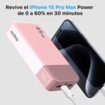 NOBIS External Mobile Battery 20000mAh, PD3.0 45W Portable Battery Quick Charge, QC4.0 Power Bank with LED Display for MacBook, Phone 15 14 13 Pro S23 S22 (Pink) - Image 3