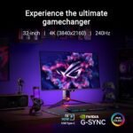 ASUS ROG Swift 32" 4K OLED Gaming Monitor (PG32UCDM) - UHD (3840x2160), QD-OLED, 240Hz, 0.03ms, G-SYNC Compatible, Custom Heatsink, Graphene Film, 99% - Imagen 3